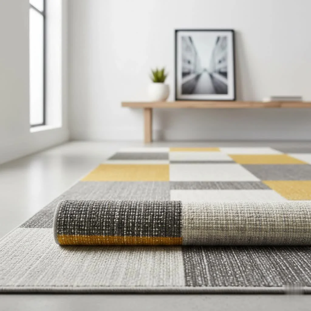 Stylish 8x10 area rug in a modern living room